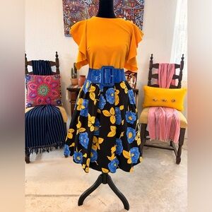 Floral Black and Blue Skirt✨